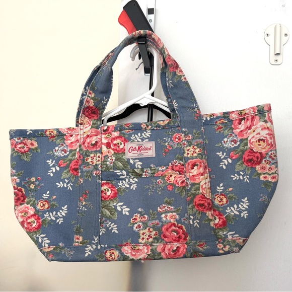 Cath Kidston Handbags - Cath Kidston Floral Blue Canvas Denim XL Tote Bag